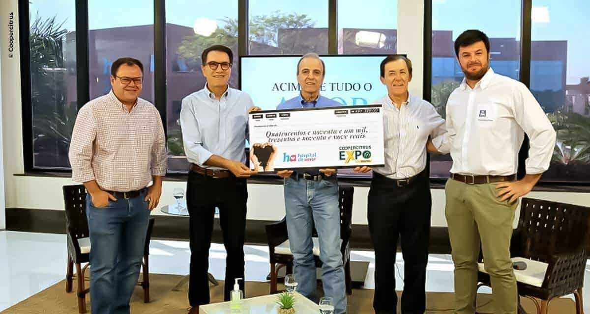 Solidariedade no Agro: Coopercitrus Expo Digital e parceiros arrecadam R$ 491.399 mil para Hospital de Amor de Barretos-SP
