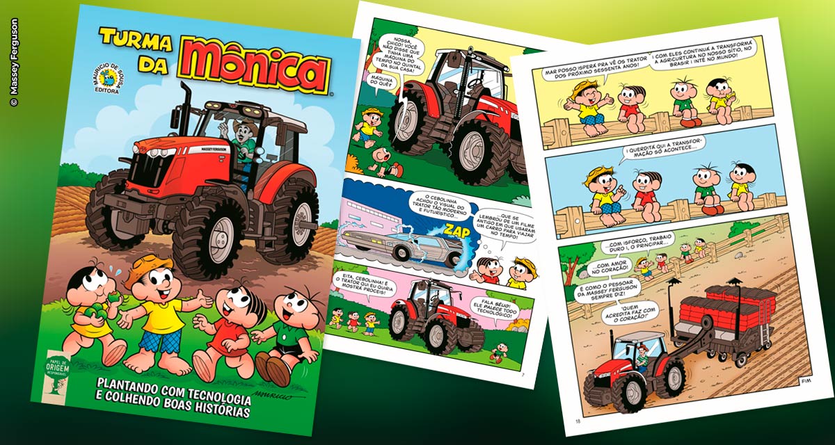 Massey Ferguson lança revista da Turma da Mônica sobre a evolução da agricultura no Brasil
