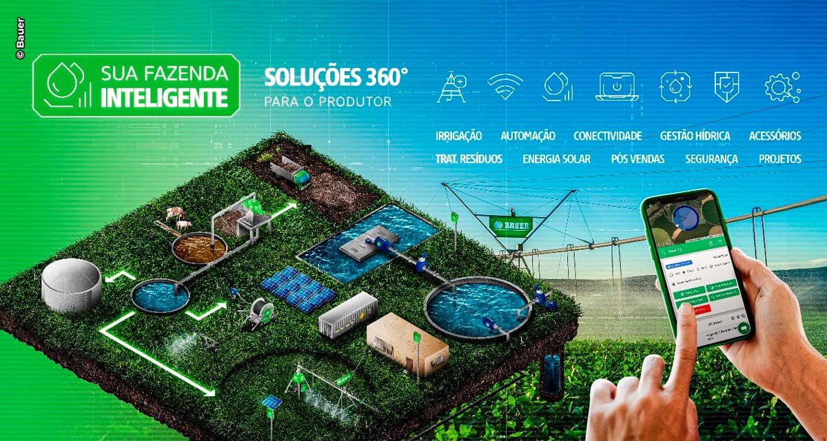 Bauer e Irricontrol: IA, pivôs 50% mais rápidos, loja de fábrica e muito mais na AgriShow 2024