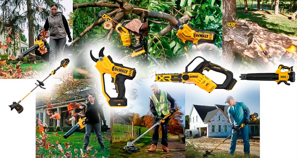 DEWALT apresenta novos produtos a bateria para a manutenção de áreas verdes e jardinagem