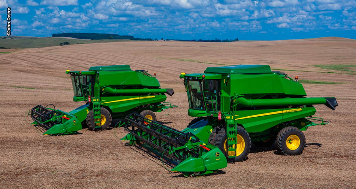 Colheitadeira S400 da John Deere reduz em até 37% a perda de grãos