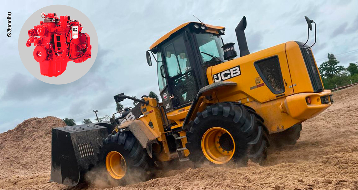 Motor Cummins QSB 6.7 equipa nova carregadeira JCB voltada ao agronegócio