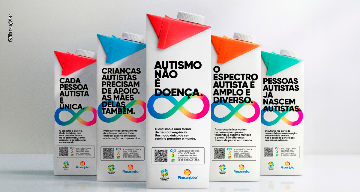 Além do Espectro: campanha usa embalagens de leite para combater desinformação sobre autismo no Brasil